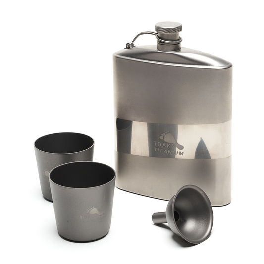 TOAKS Titanium Flat Flask Set