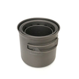 Combo set contained within the 1100 mL pot, lid removed to demonstrate