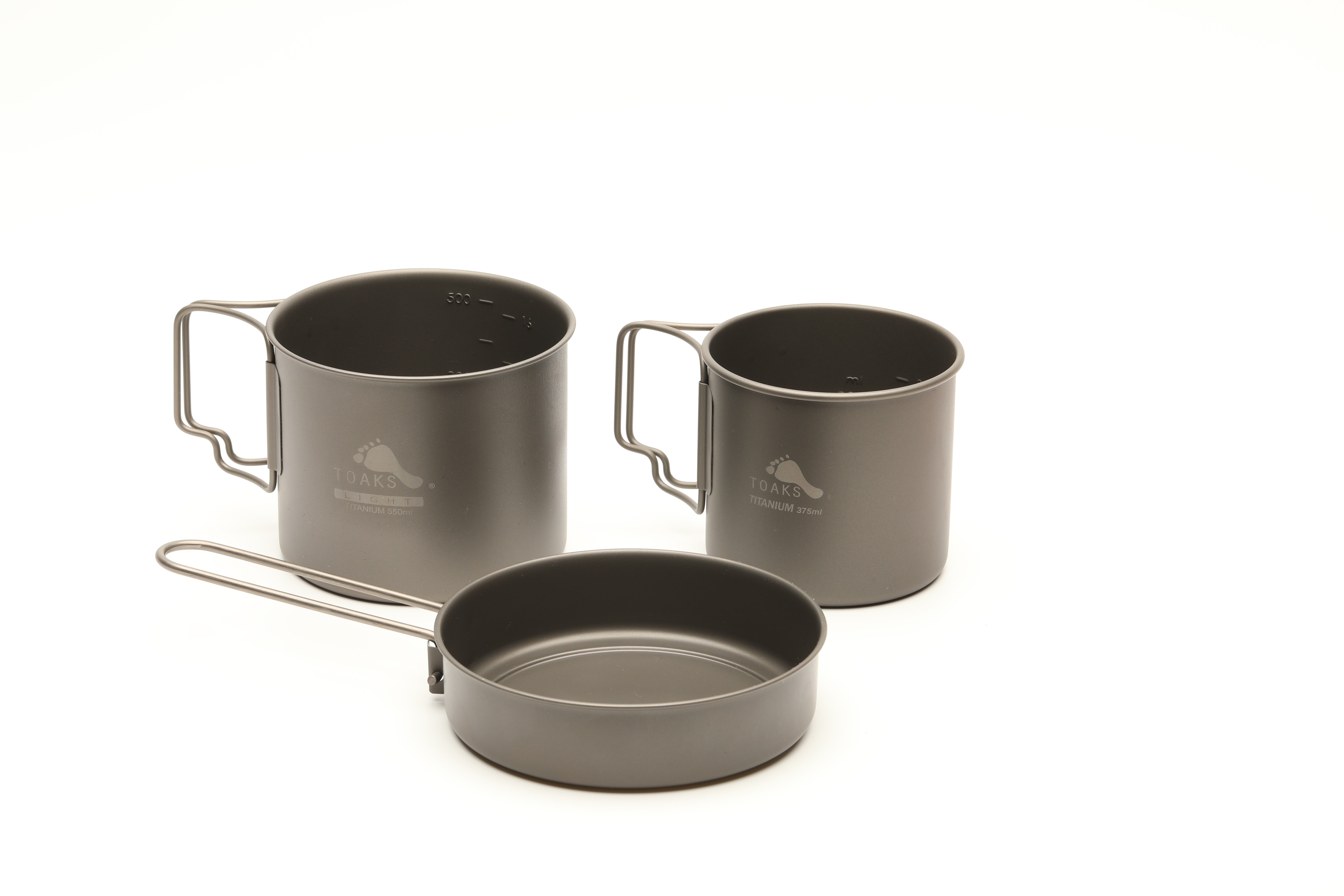 TOAKS Titanium Camping Cook Pot With Folding Handles & Pan – Ultralight