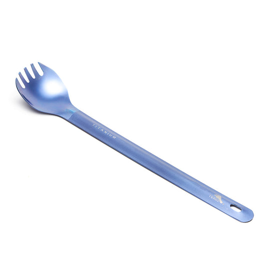 TOAKS Titanium Long Handle Spork with Polished Bowl