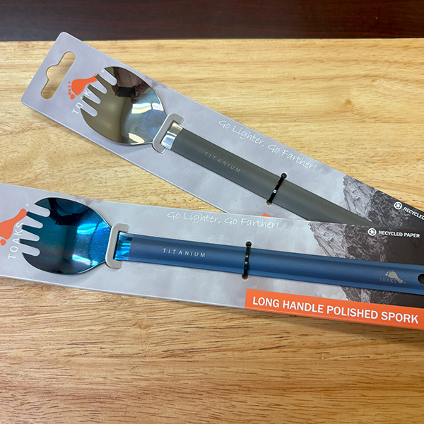 TOAKS Titanium Long Handle Spork with Polished Bowl
