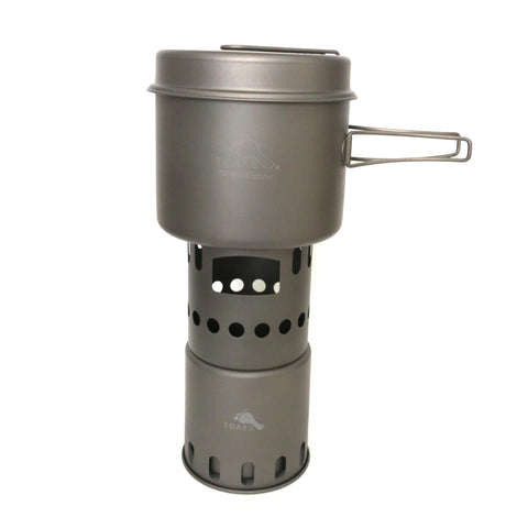 TOAKS Titanium 1600ml Pot with Pan / Wood Stove Combo Set