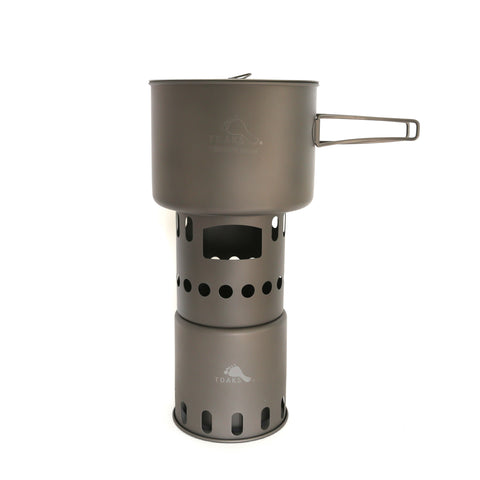 TOAKS Titanium 1600ml Pot and Wood Stove Combo Set