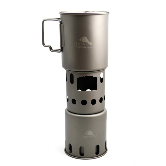 TOAKS Titanium 750ml Pot and Wood Stove Combo Set