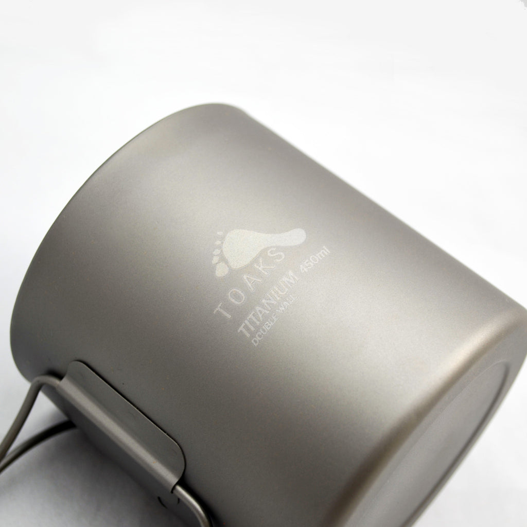 Tasse Titanium TOAKS 450ml - Ultra Légère 76g - Pour Randonnée Et Camping