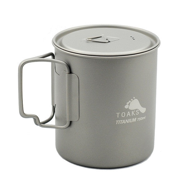 TOAKS Ultralight Portable Titanium Camping Mug with Folding Handles - 450ml