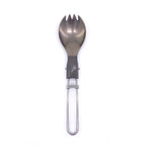 Titanium folding spork, unfolded